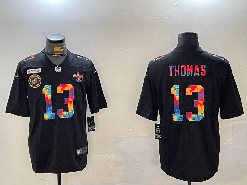 Men New Orleans Saints #13 Thomas Black rainbow 2024 Nike Limited NFL Jersey style 4